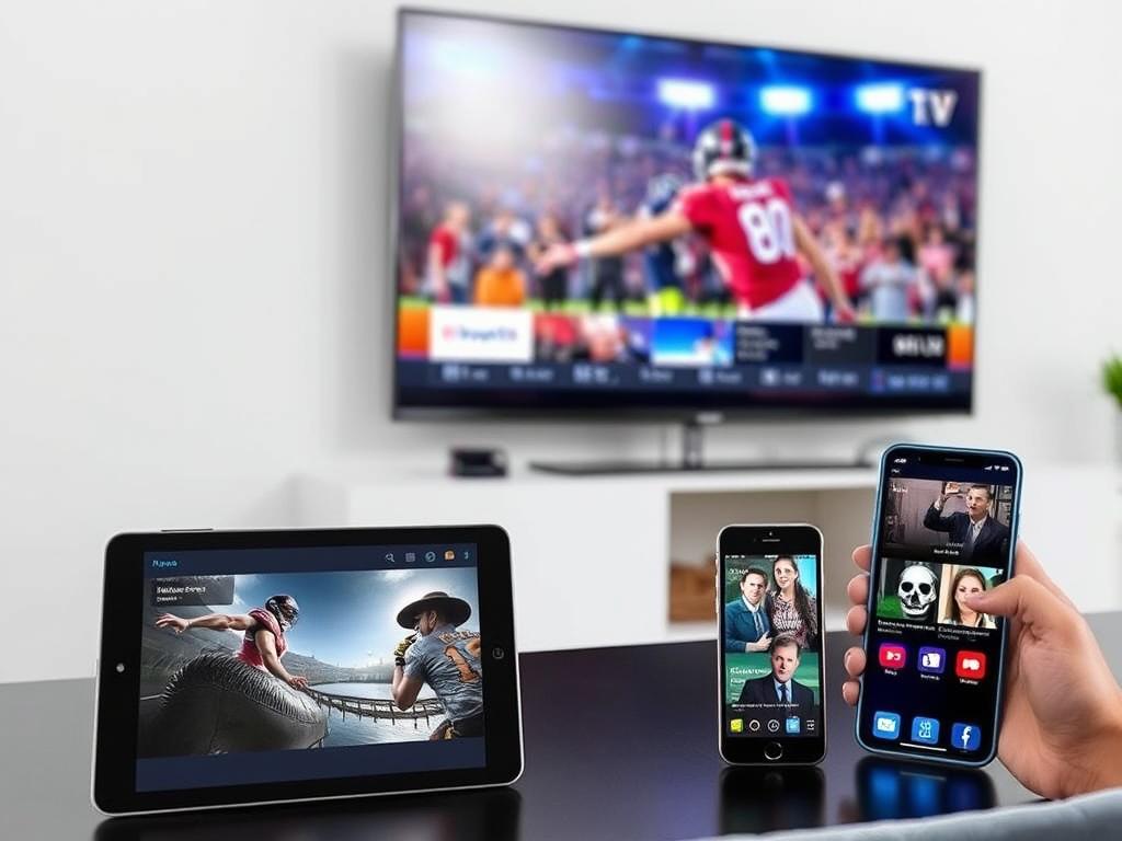 Multiple devices showing Rivo4K IPTV content